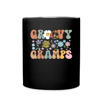 Groovy Grandpa Retro Matching Family Birthday - Full Colour Mug - black - Front