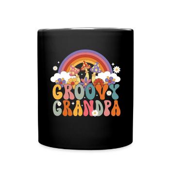 Groovy Grandpa Retro Matching Family Birthday - Full Colour Mug - black - Front