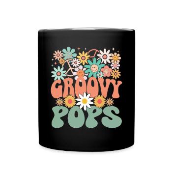 Groovy Grandpa Retro Matching Family Birthday - Full Colour Mug - black - Front