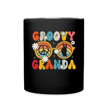 Groovy Grandpa Retro Matching Family Birthday - Full Colour Mug - black - Front