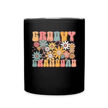 Groovy Grandpa Retro Matching Family Birthday - Full Colour Mug - black - Front