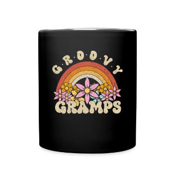 Groovy Grandpa Retro Matching Family Birthday - Full Colour Mug - black - Front