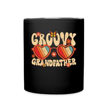 Groovy Grandpa Retro Matching Family Birthday - Full Colour Mug - black - Front
