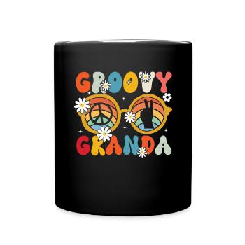 Groovy Grandpa Retro Matching Family Birthday - Full Colour Mug - black - Front