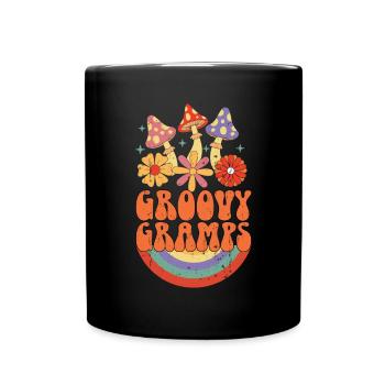 Groovy Grandpa Retro Matching Family Birthday - Full Colour Mug - black - Front