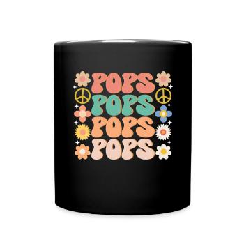Groovy Grandpa Retro Matching Family Birthday - Full Colour Mug - black - Front