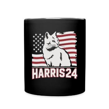 Kamala Harris 24 Cat Lady Supporter - Tasse einfarbig - Schwarz - Vorne