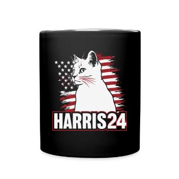 Kamala Harris 24 Cat Lady Supporter - Tasse einfarbig - Schwarz - Vorne