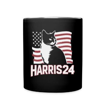 Kamala Harris 24 Cat Lady Supporter - Tasse einfarbig - Schwarz - Vorne