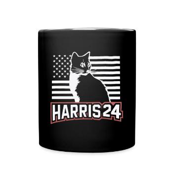 Kamala Harris 24 Cat Lady Supporter - Tasse einfarbig - Schwarz - Vorne