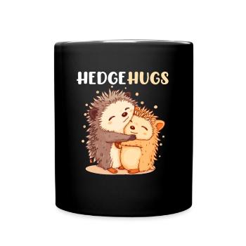 Hedgehugs Cute Hedgehog - Tasse einfarbig - Schwarz - Vorne