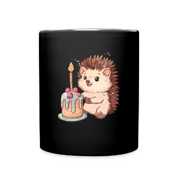 Hedgehugs Cute Hedgehog - Tasse einfarbig - Schwarz - Vorne