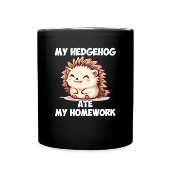 Hedgehugs Cute Hedgehog - Tasse einfarbig - Schwarz - Vorne