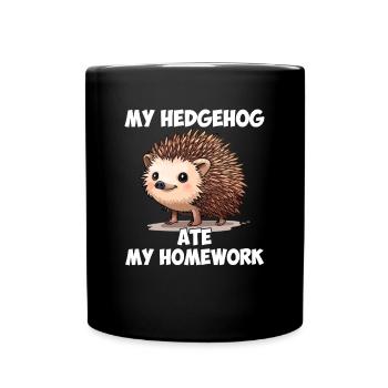 Hedgehugs Cute Hedgehog - Tasse einfarbig - Schwarz - Vorne