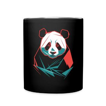 Abstract Panda with Modern Colors - Full Colour Mug - black - Front