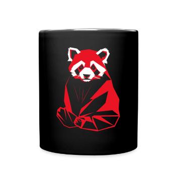 Geometric Red Panda Artwork - Full Colour Mug - black - Front