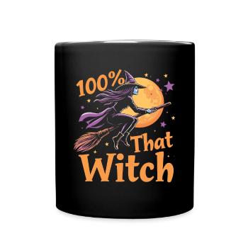 Costume de sorcière d’Halloween Balai de sorcière - Mug uni - noir - Devant