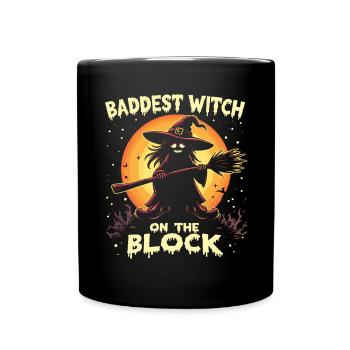 Costume de sorcière d’Halloween Balai de sorcière - Mug uni - noir - Devant