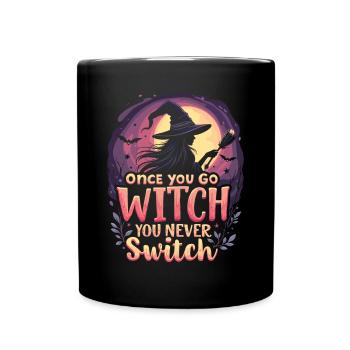 Costume de sorcière d’Halloween Balai de sorcière - Mug uni - noir - Devant