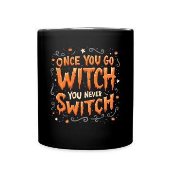 Costume de sorcière d’Halloween Balai de sorcière - Mug uni - noir - Devant