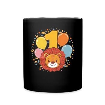 1er anniversaire Leo Fête d’anniversaire des enfants - Mug uni - noir - Devant
