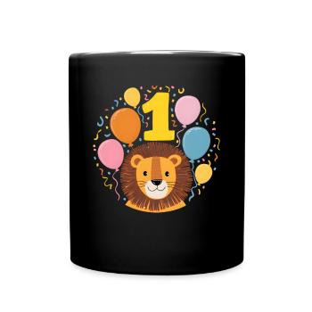 1er anniversaire Leo Fête d’anniversaire des enfants - Mug uni - noir - Devant
