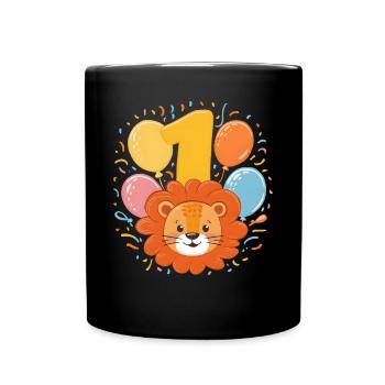 1er anniversaire Leo Fête d’anniversaire des enfants - Mug uni - noir - Devant