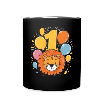 1er anniversaire Leo Fête d’anniversaire des enfants - Mug uni - noir - Devant