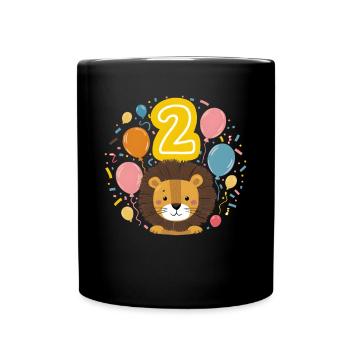 2ème anniversaire Leo Fête d’anniversaire des enfants - Mug uni - noir - Devant