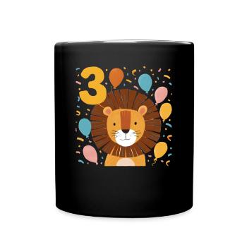 3ème anniversaire Leo Kids Anniversaire - Mug uni - noir - Devant