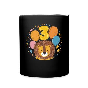 3ème anniversaire Leo Kids Anniversaire - Mug uni - noir - Devant