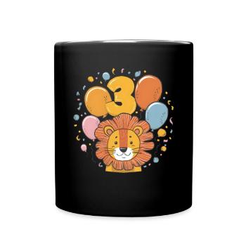 3ème anniversaire Leo Kids Anniversaire - Mug uni - noir - Devant