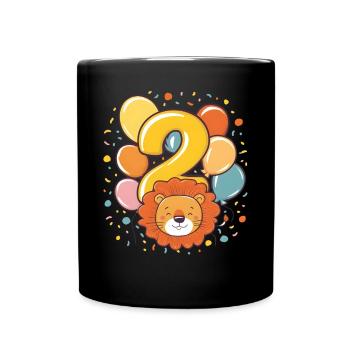 2ème anniversaire Leo Fête d’anniversaire des enfants - Mug uni - noir - Devant