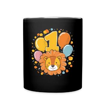 1er anniversaire Leo Fête d’anniversaire des enfants - Mug uni - noir - Devant