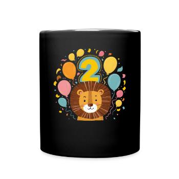 2ème anniversaire Leo Fête d’anniversaire des enfants - Mug uni - noir - Devant
