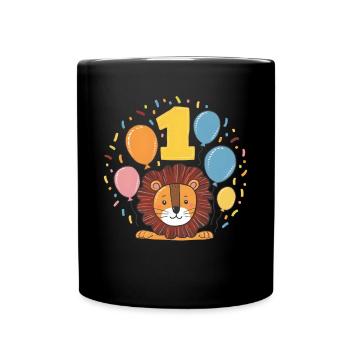 1er anniversaire Leo Fête d’anniversaire des enfants - Mug uni - noir - Devant