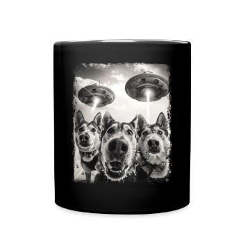 Mushing Sled Dog Sledding UFO Alien Extraterrestri - Tasse einfarbig - Schwarz - Vorne