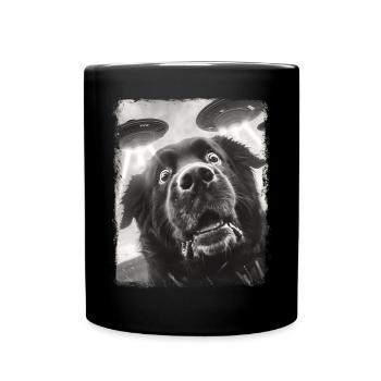 Terre-Neuve chien chien OVNI Alien Alien S - Mug uni - noir - Devant