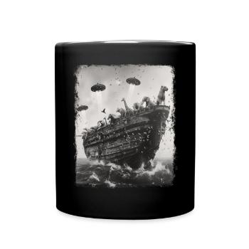 Arche Noah Christliche UFO Alien Außerirdische Sel - Tasse einfarbig - Schwarz - Vorne