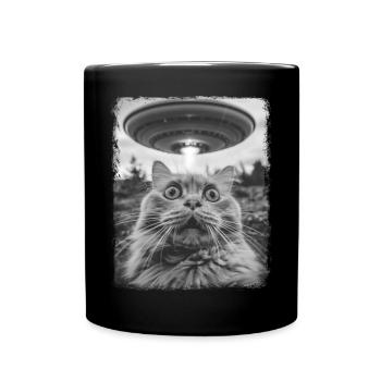 Persian Cat UFO Alien Alien Selfie - Full Colour Mug - black - Front