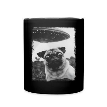 Carlin Chien OVNI Alien Alien Selfie - Mug uni - noir - Devant