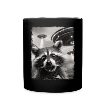 raton laveur, opossum, chat des rues, OVNI, extraterrestre, extraterrestre - Mug uni - noir - Devant