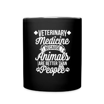 Les animaux vétérinaires sont meilleurs que les humains - Mug uni - noir - Devant