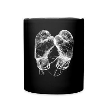 Boxhandschuhe Line Art - Tasse einfarbig - Schwarz - Vorne