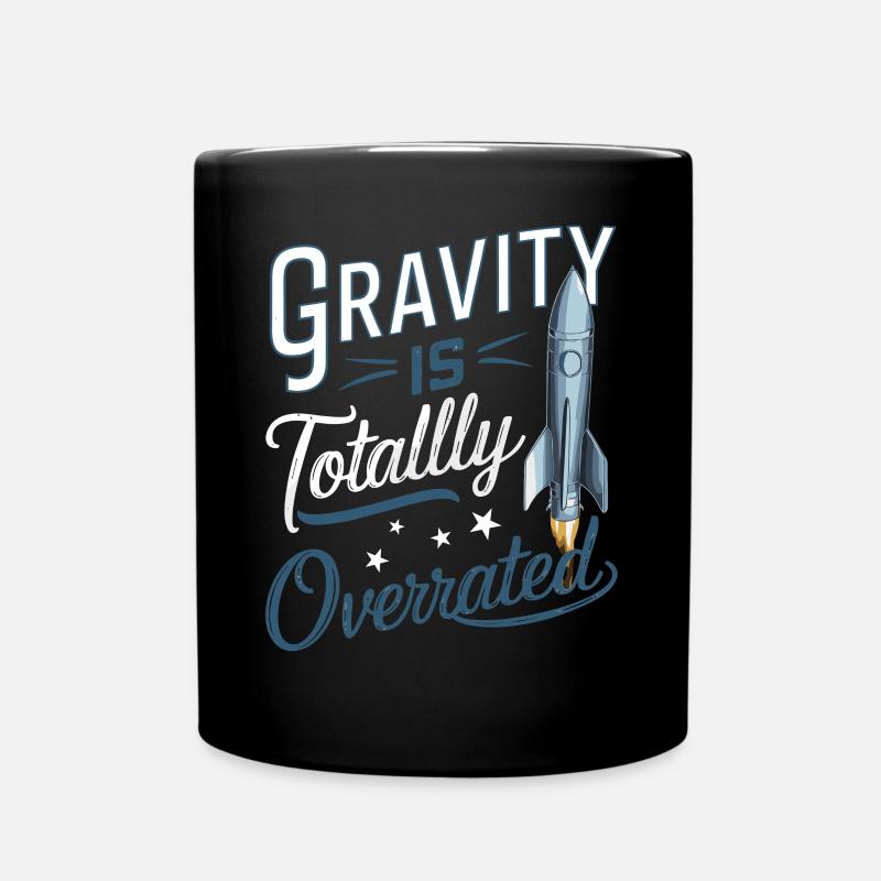 Gravity Is Totally Overrated Model Rocket - Full Colour Mug - black