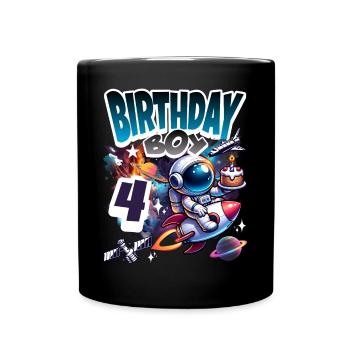 Astronaute 4e anniversaire Espace - Mug uni - noir - Devant