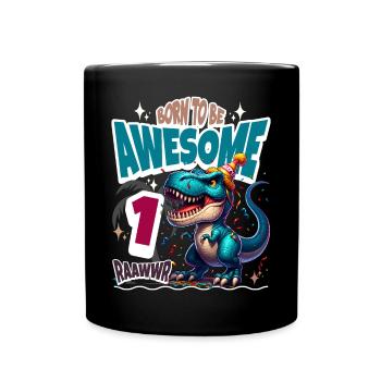 T Rex Dinosaure 1er Anniversaire Enfants Anniversaire - Mug uni - noir - Devant
