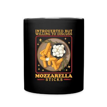 Mozzarella Sticks Cheese Lover Gift - Full Colour Mug - black - Front