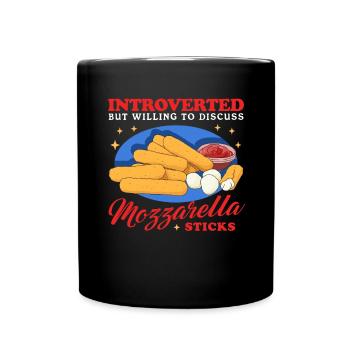 Mozzarella Sticks Käseliebhaber Geschenk - Tasse einfarbig - Schwarz - Vorne