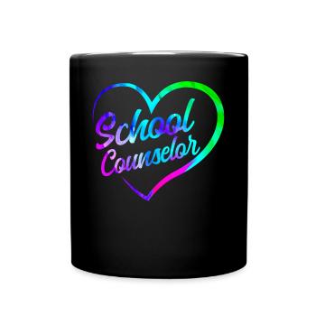School Counselor Heart Watercolor - Tasse einfarbig - Schwarz - Vorne